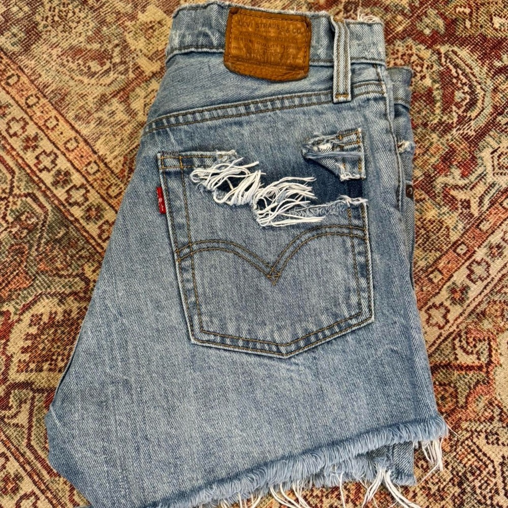 Levi's distressed shorts